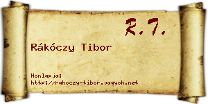Rákóczy Tibor névjegykártya