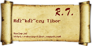 Rákóczy Tibor névjegykártya